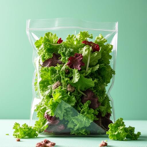 A clear package of fresh 'Urban Greens' Salad Mix