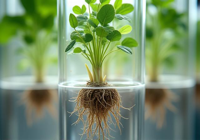A detailed view of plant roots being misted within an aeroponic chamber